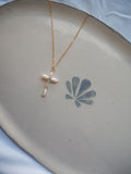 Dainty Pearl Cross Necklace | Gold-Filled